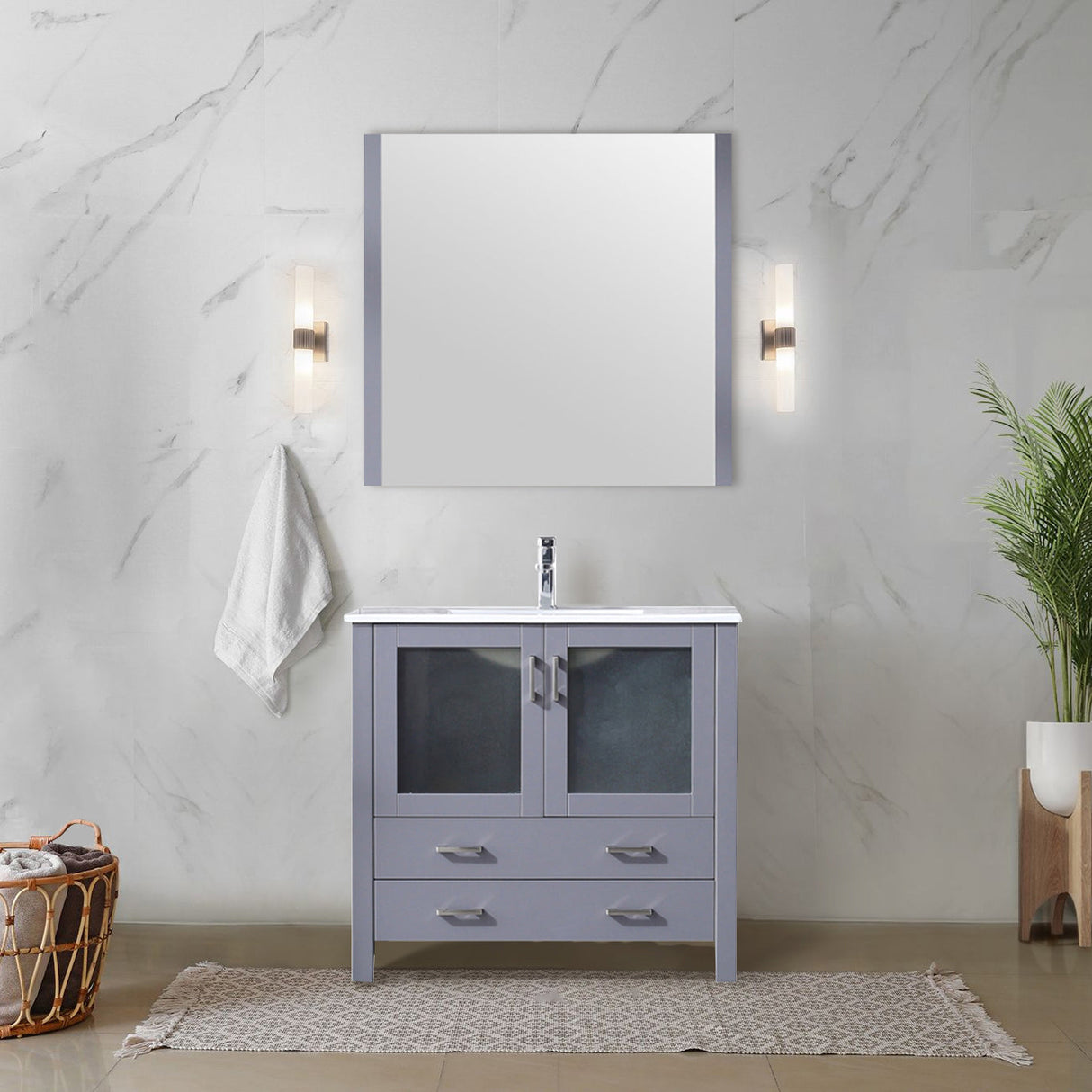 Volez Dark Grey Freestanding Bathroom Vanity