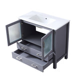 Volez 36 in. Freestanding Bathroom Vanity with Integrated Top, White integrated Square Sink
