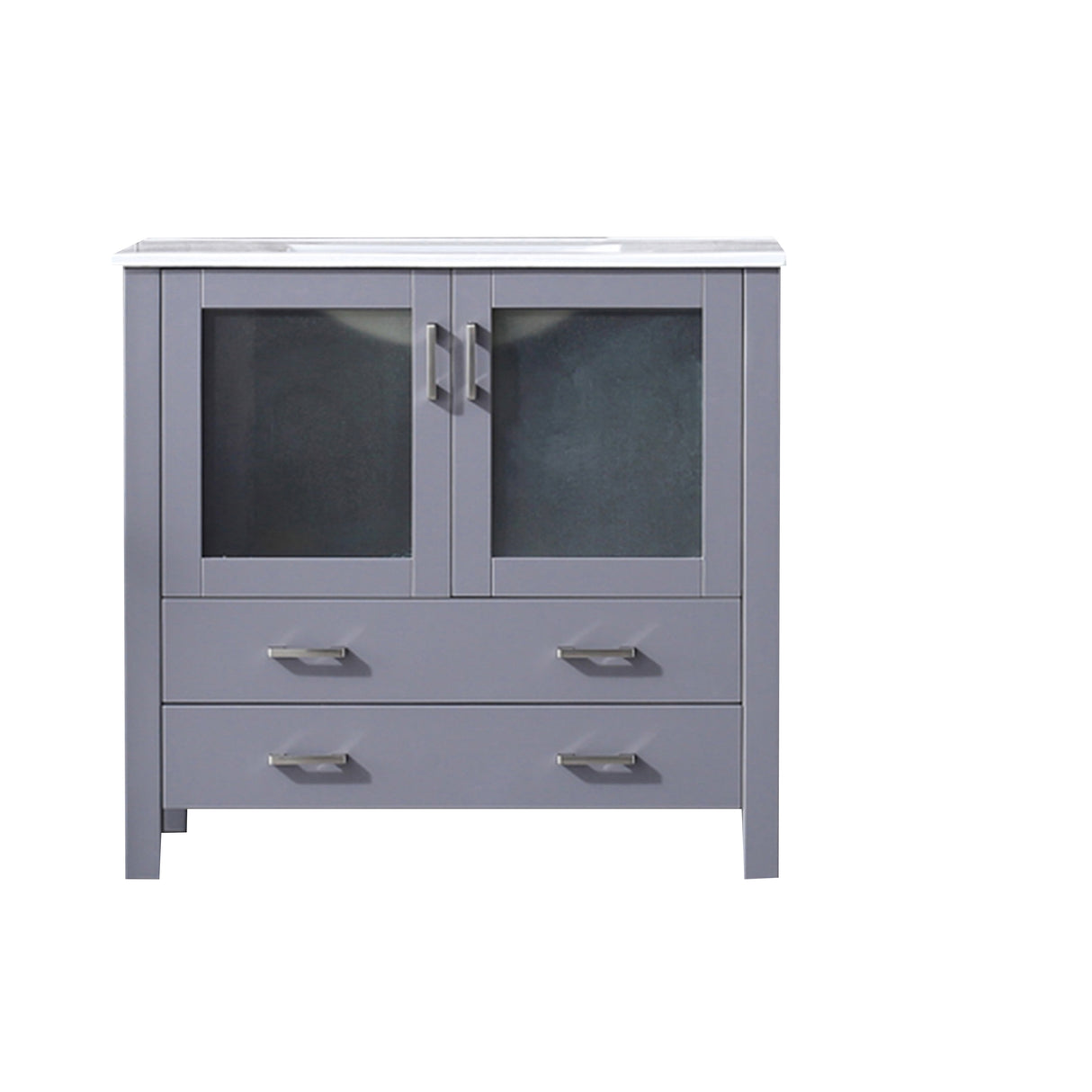 Volez 36 in. Freestanding Bathroom Vanity with Integrated Top, White integrated Square Sink