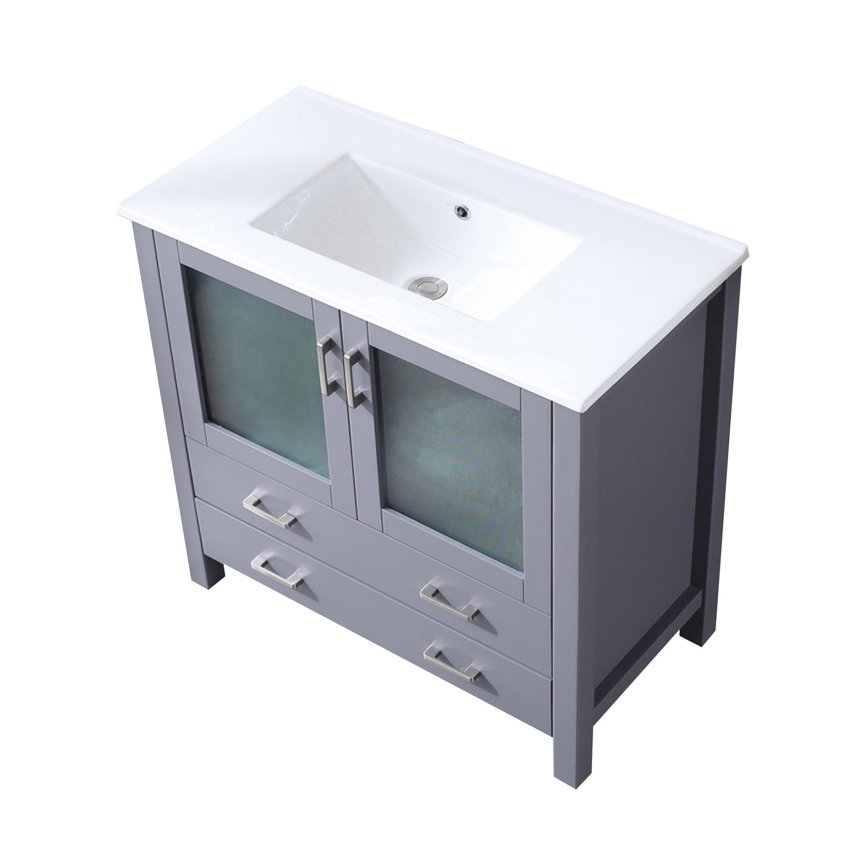Volez 36 in. Freestanding Bathroom Vanity with Integrated Top, White integrated Square Sink