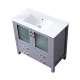 Volez 36 in. Freestanding Bathroom Vanity with Integrated Top, White integrated Square Sink