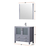 Volez 36 in. Freestanding Bathroom Vanity with Integrated Top, White integrated Square Sink