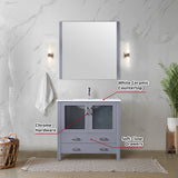 Volez 36 in. Freestanding Bathroom Vanity with Integrated Top, White integrated Square Sink