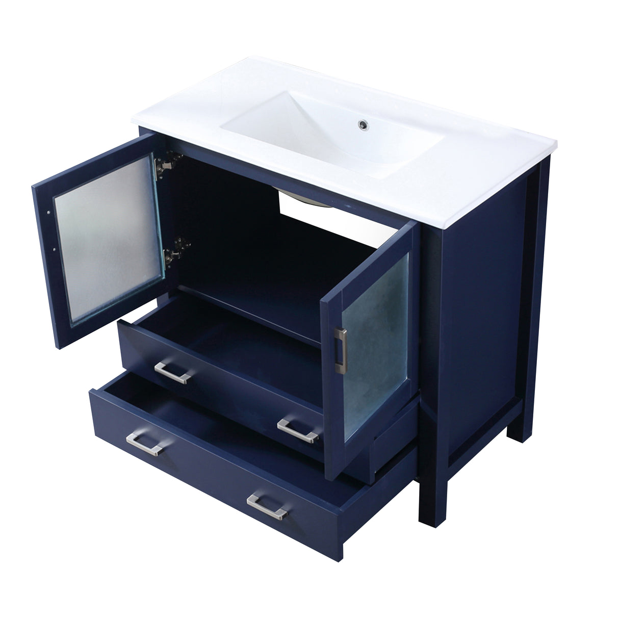 Volez 36 in. Freestanding Bathroom Vanity with Integrated Top, White integrated Square Sink