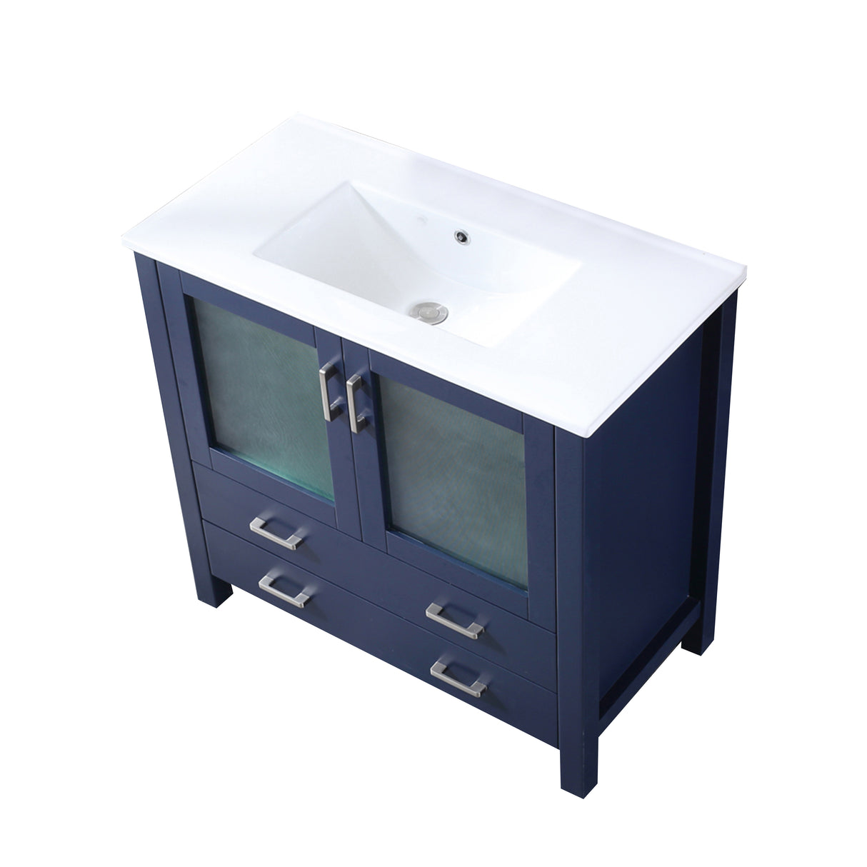 Volez 36 in. Freestanding Bathroom Vanity with Integrated Top, White integrated Square Sink