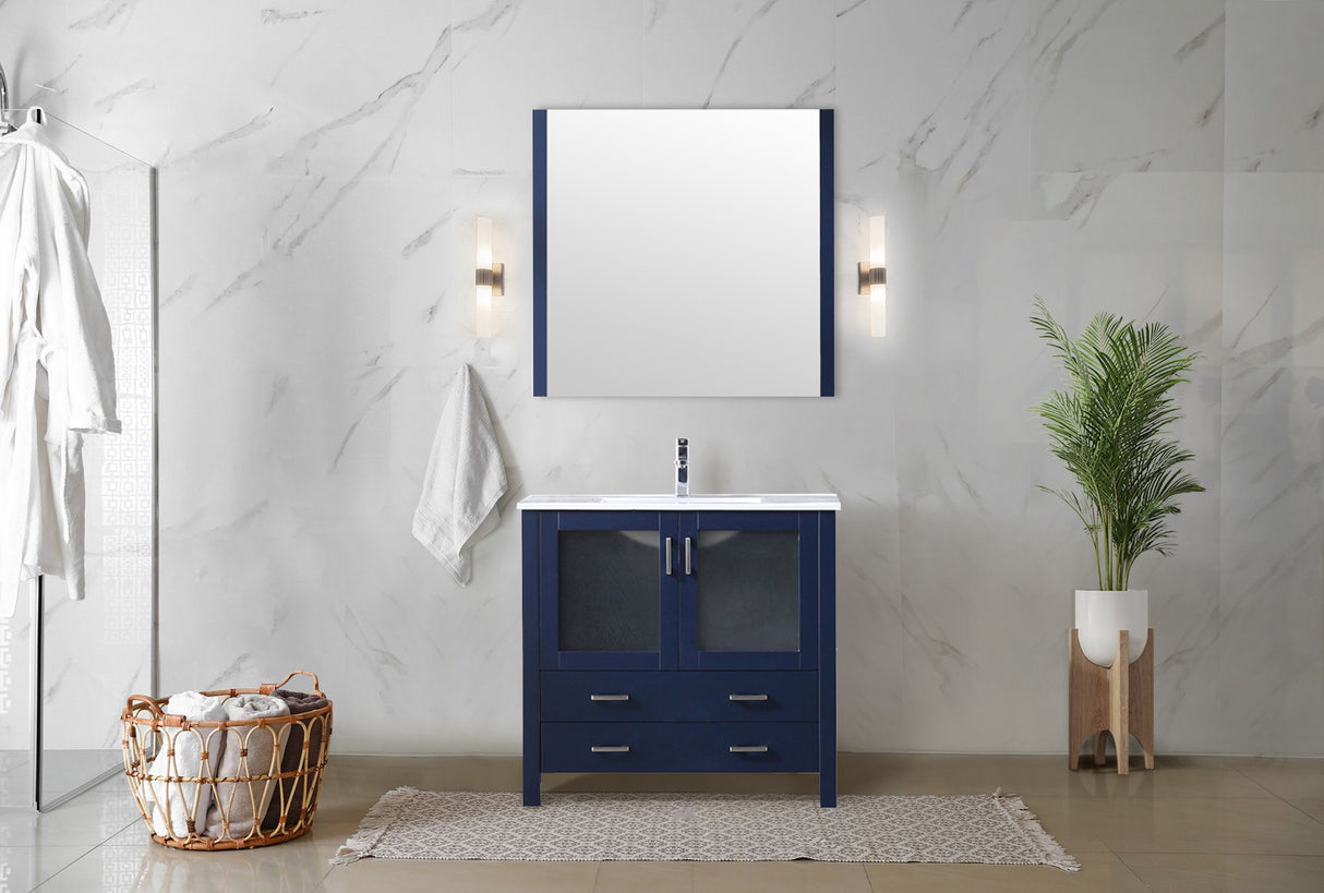 Volez 36 in. Freestanding Bathroom Vanity with Integrated Top, White integrated Square Sink