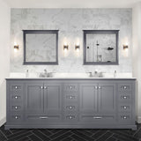 Dukes Dark Grey Freestanding Bathroom Vanity with White Quartz Top, White Square Sink