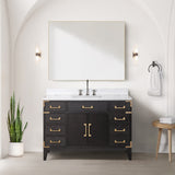 Laurel 48 in. Freestanding Bathroom Vanity with Carrara Marble Sink Top