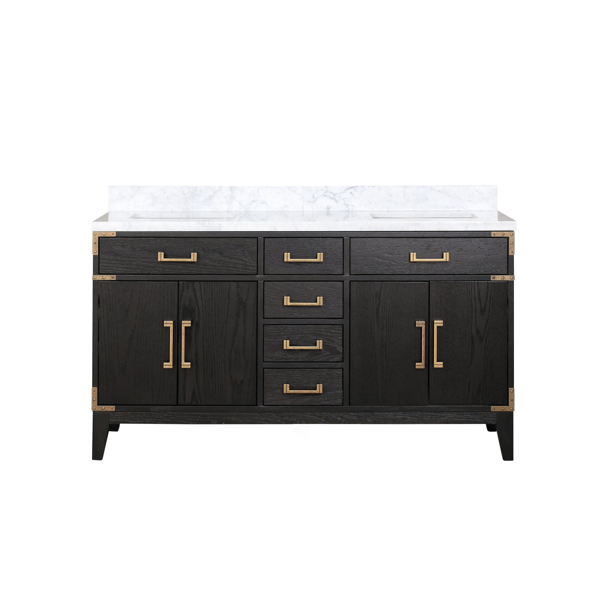 Laurel 60 in. Freestanding Bathroom Vanity with Carrara Marble Sink Top