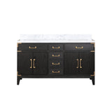 Laurel 60 in. Freestanding Bathroom Vanity with Carrara Marble Sink Top