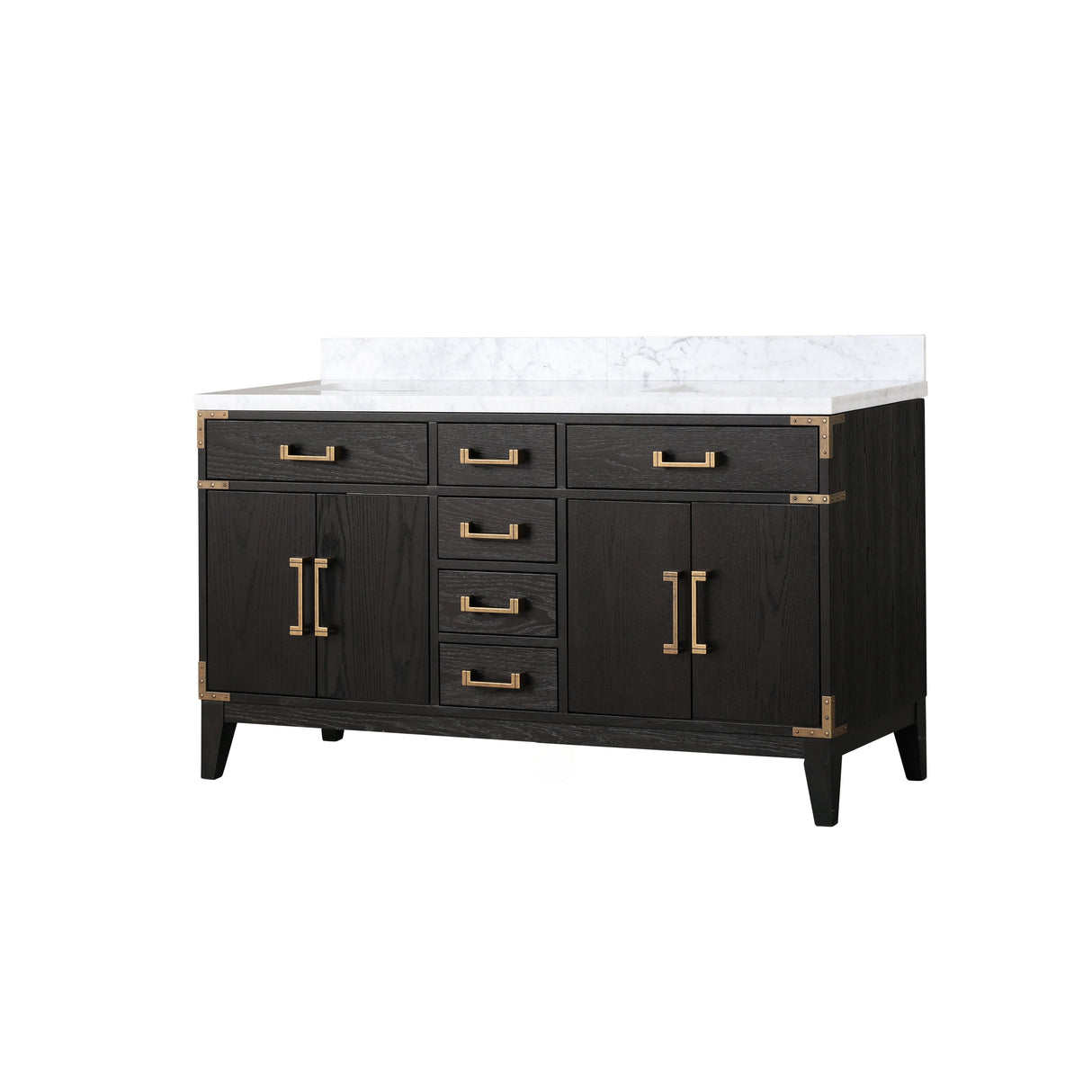 Laurel 60 in. Freestanding Bathroom Vanity with Carrara Marble Sink Top