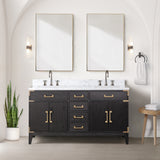 Laurel 60 in. Freestanding Bathroom Vanity with Carrara Marble Sink Top
