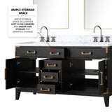 Laurel 60 in. Freestanding Bathroom Vanity with Carrara Marble Sink Top