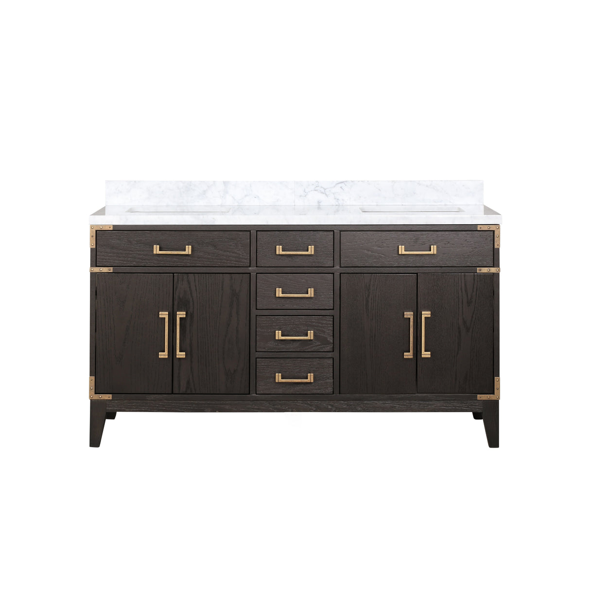 Laurel 60 in. Freestanding Bathroom Vanity with Carrara Marble Sink Top