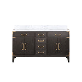 Laurel 60 in. Freestanding Bathroom Vanity with Carrara Marble Sink Top