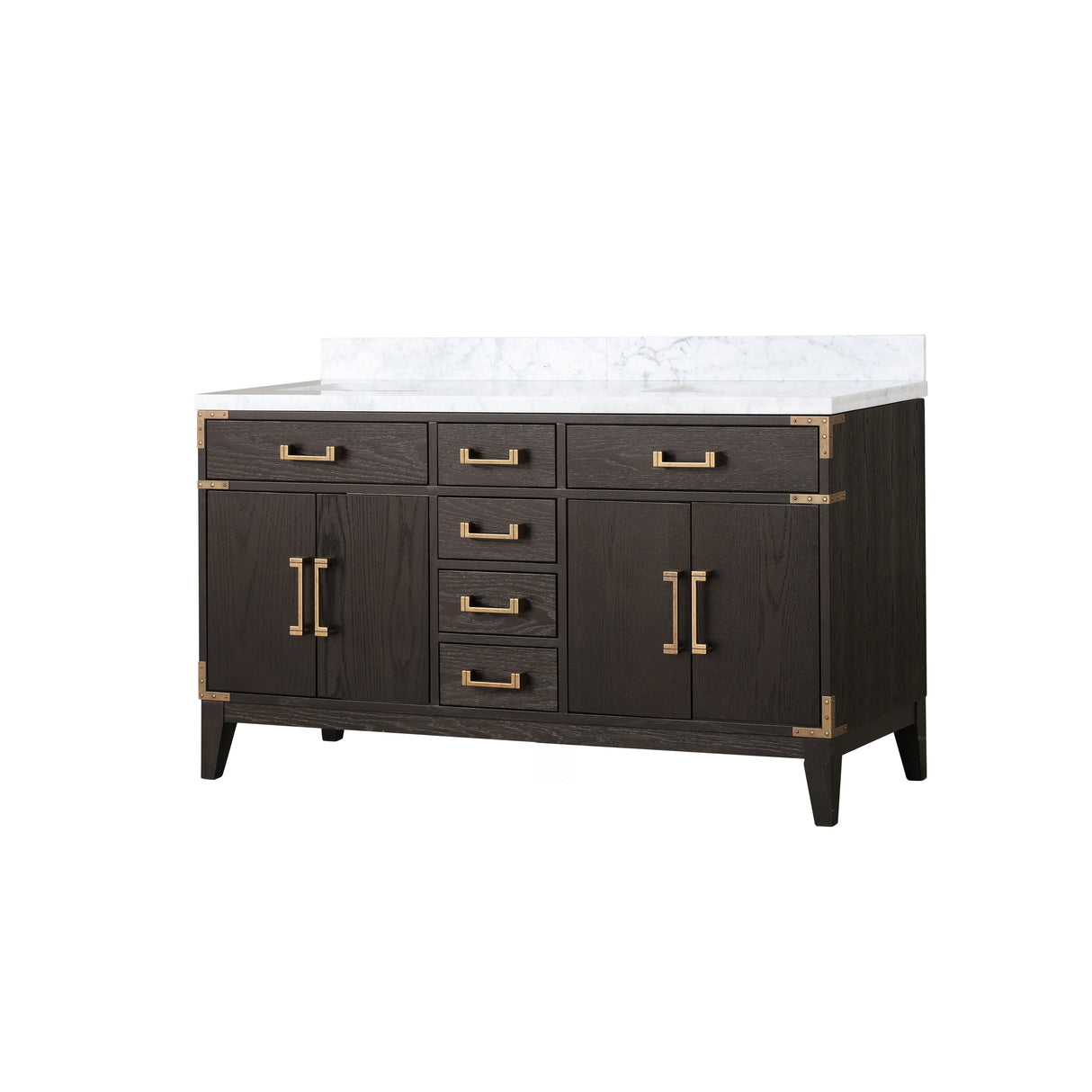 Laurel 60 in. Freestanding Bathroom Vanity with Carrara Marble Sink Top