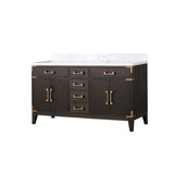 Laurel 60 in. Freestanding Bathroom Vanity with Carrara Marble Sink Top