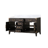 Laurel 60 in. Freestanding Bathroom Vanity with Carrara Marble Sink Top