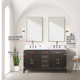 Laurel 60 in. Freestanding Bathroom Vanity with Carrara Marble Sink Top