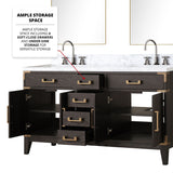 Laurel 60 in. Freestanding Bathroom Vanity with Carrara Marble Sink Top