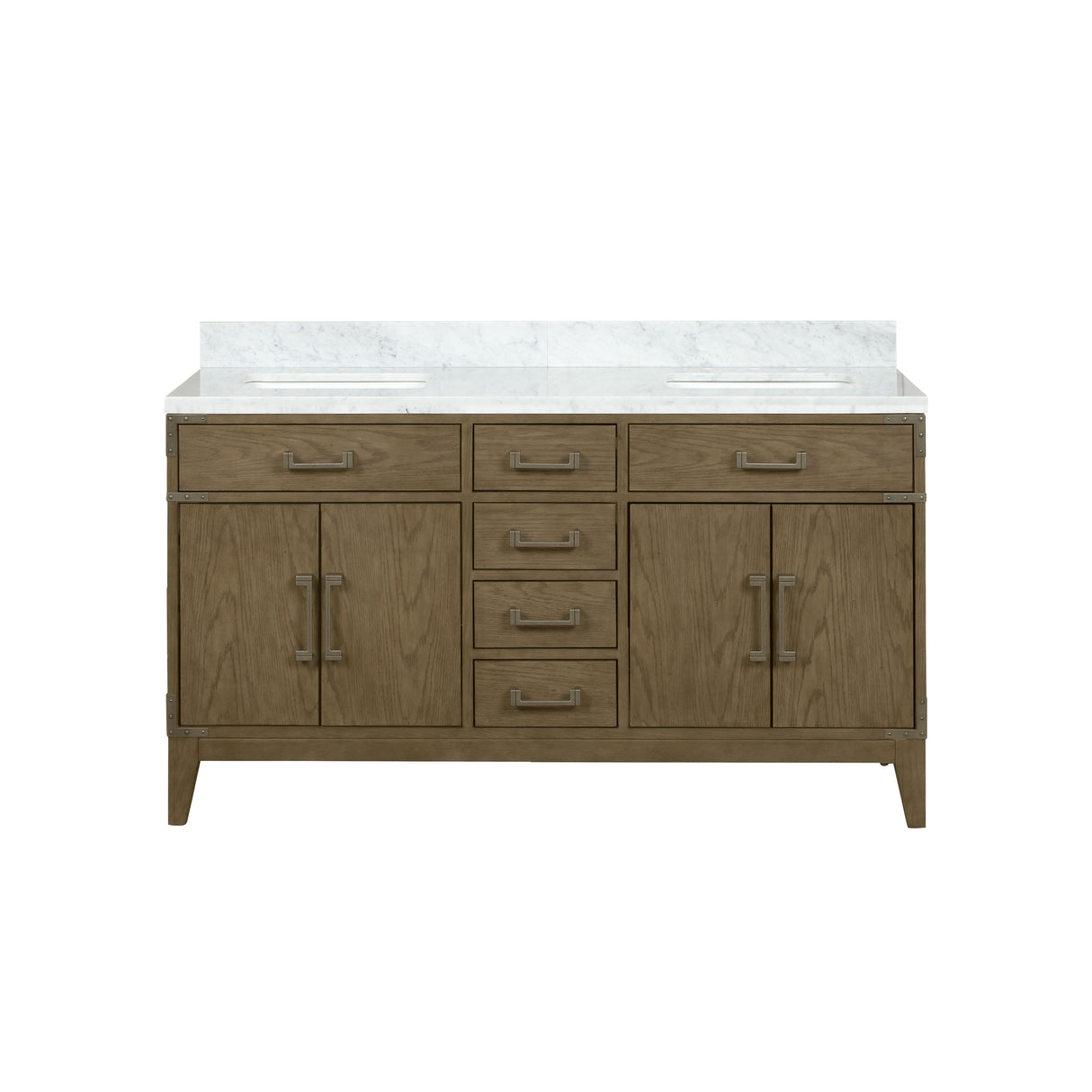 Laurel 60 in. Freestanding Bathroom Vanity with Carrara Marble Sink Top