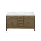 Laurel 60 in. Freestanding Bathroom Vanity with Carrara Marble Sink Top