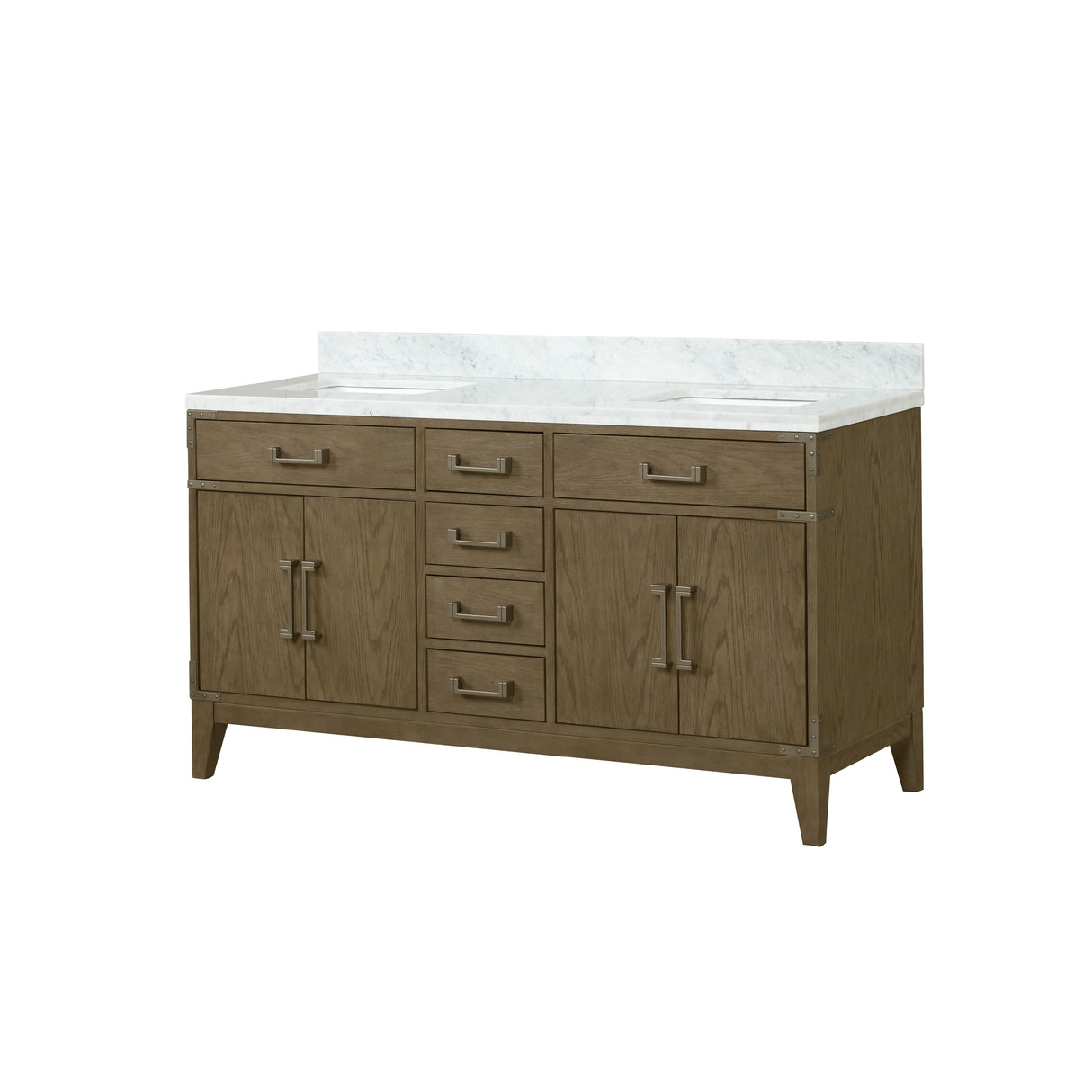 Laurel 60 in. Freestanding Bathroom Vanity with Carrara Marble Sink Top