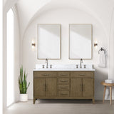 Laurel 60 in. Freestanding Bathroom Vanity with Carrara Marble Sink Top