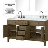 Laurel 60 in. Freestanding Bathroom Vanity with Carrara Marble Sink Top