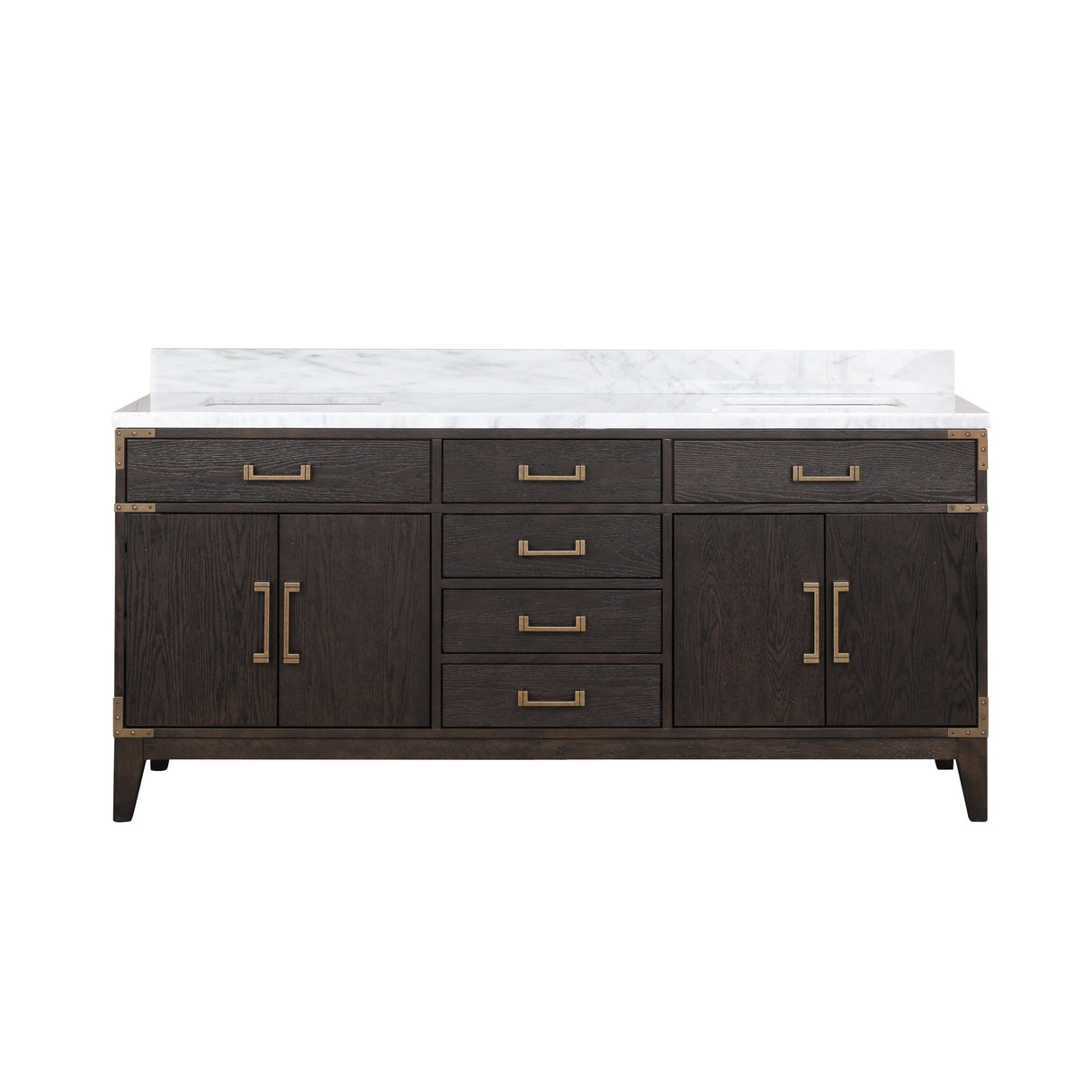 Laurel 72 in. Freestanding Bathroom Vanity with Carrara Marble Sink Top