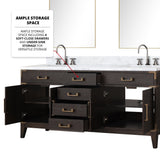Laurel 72 in. Freestanding Bathroom Vanity with Carrara Marble Sink Top