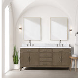 Laurel 72 in. Freestanding Bathroom Vanity with Carrara Marble Sink Top