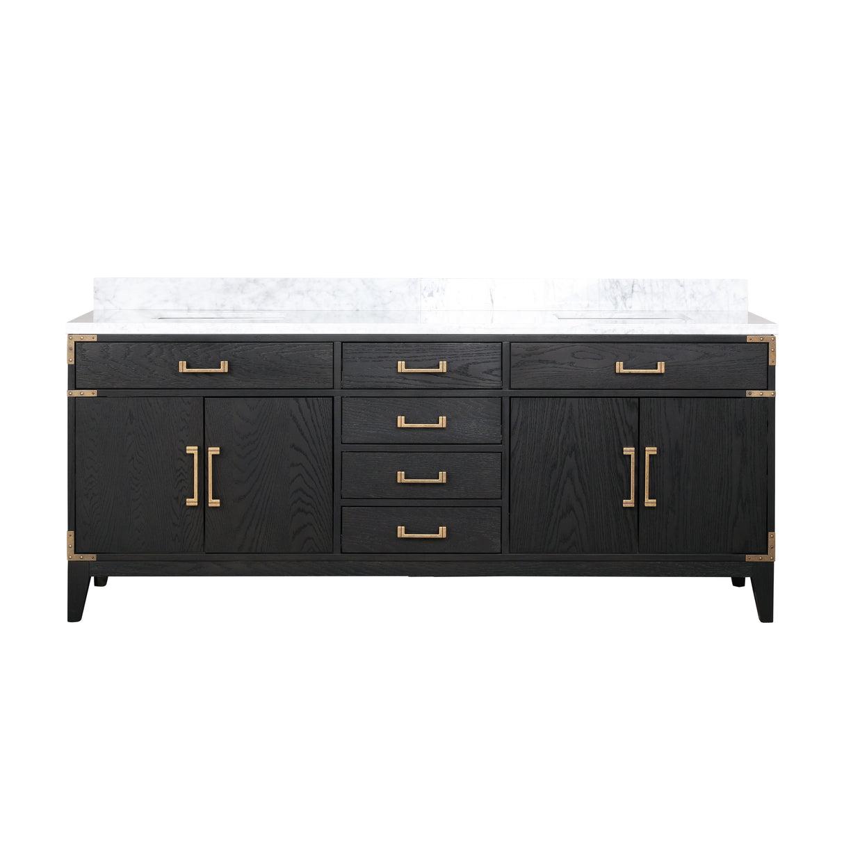 Laurel 80 in. Freestanding Bathroom Vanity with Carrara Marble Sink Top