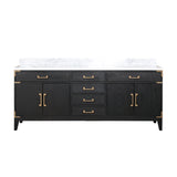 Laurel 80 in. Freestanding Bathroom Vanity with Carrara Marble Sink Top