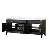 Laurel 80 in. Freestanding Bathroom Vanity with Carrara Marble Sink Top