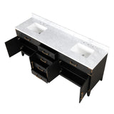Laurel 80 in. Freestanding Bathroom Vanity with Carrara Marble Sink Top