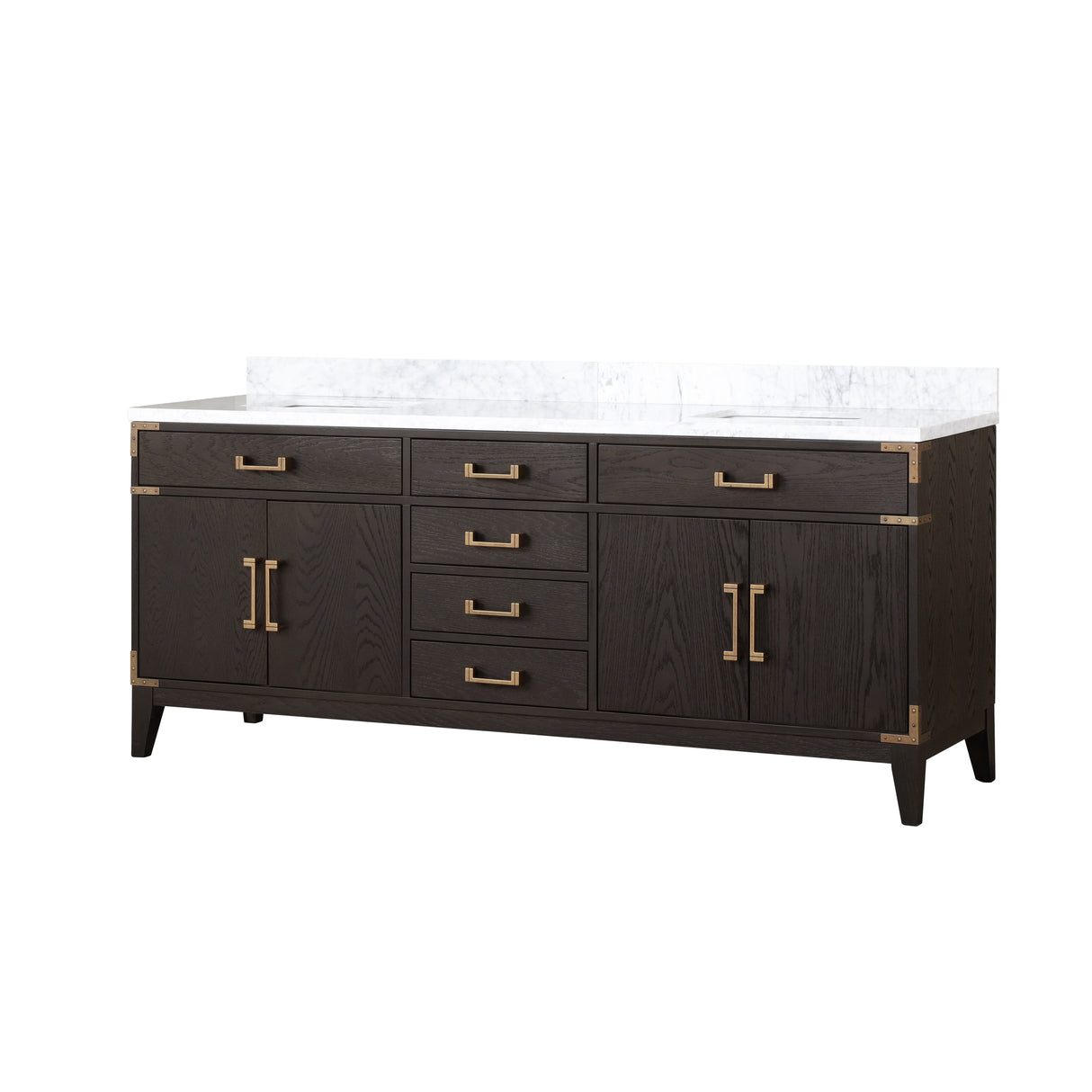 Laurel 80 in. Freestanding Bathroom Vanity with Carrara Marble Sink Top
