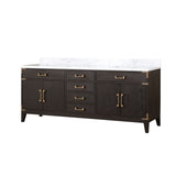 Laurel 80 in. Freestanding Bathroom Vanity with Carrara Marble Sink Top