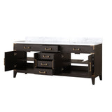 Laurel 80 in. Freestanding Bathroom Vanity with Carrara Marble Sink Top