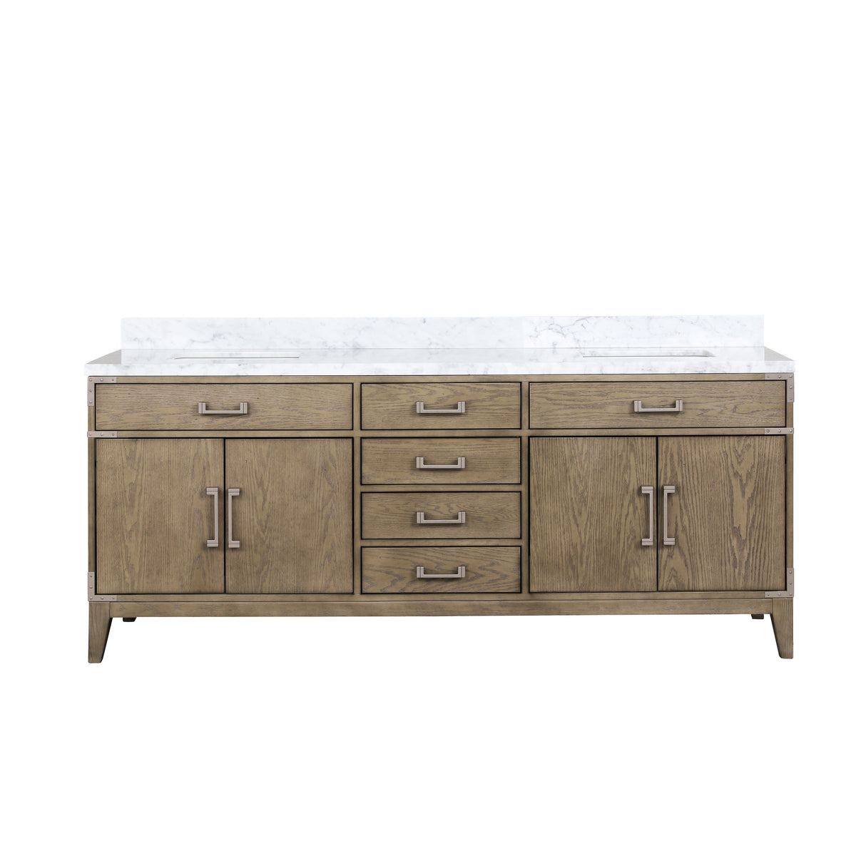 Laurel 80 in. Freestanding Bathroom Vanity with Carrara Marble Sink Top
