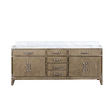 Laurel 80 in. Freestanding Bathroom Vanity with Carrara Marble Sink Top