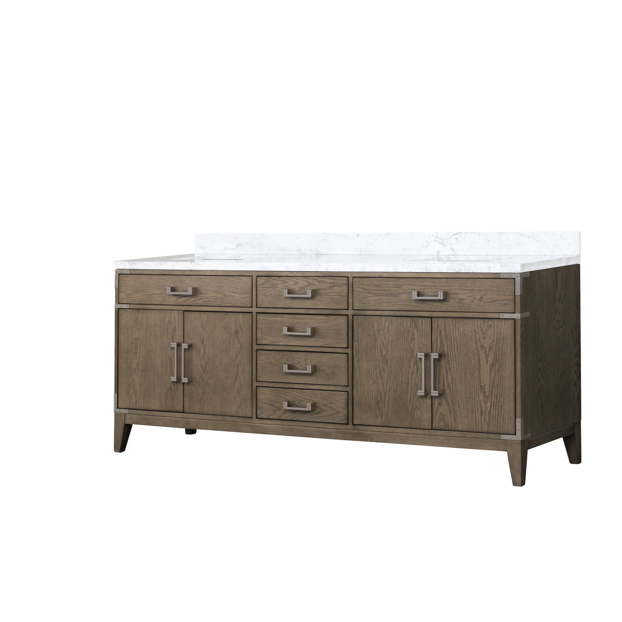 Laurel 80 in. Freestanding Bathroom Vanity with Carrara Marble Sink Top