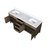 Laurel 80 in. Freestanding Bathroom Vanity with Carrara Marble Sink Top