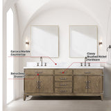 Laurel 80 in. Freestanding Bathroom Vanity with Carrara Marble Sink Top
