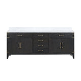 Laurel 84 in. Freestanding Bathroom Vanity with Carrara Marble Sink Top