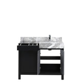 Zilara 42 in. Black and Grey  Freestanding Bathroom Vanity With Castle Grey Marble Top, White Square Sink, and Monte Chrome Faucet