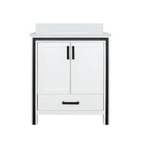 Ziva Freestanding 30 in. Freestanding Bathroom Vanity With Double Integrated Ceramic Sink, White Cultured Marble Top