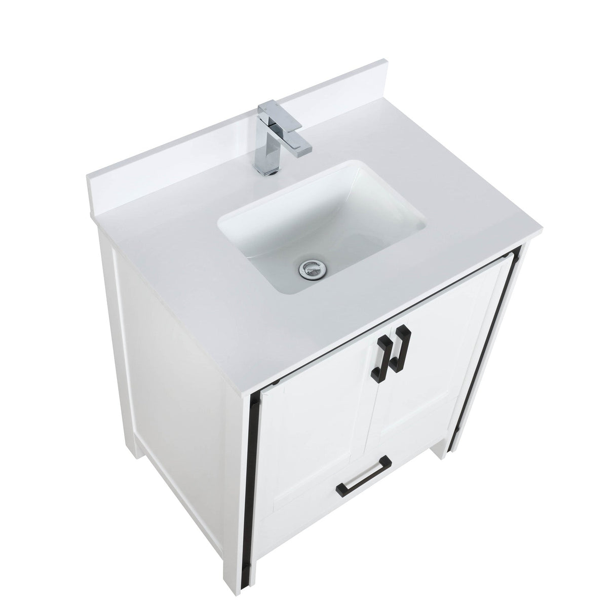 Ziva Freestanding White Freestanding Bathroom Vanity With Double Integrated Ceramic Sink, White Cultured Marble Top