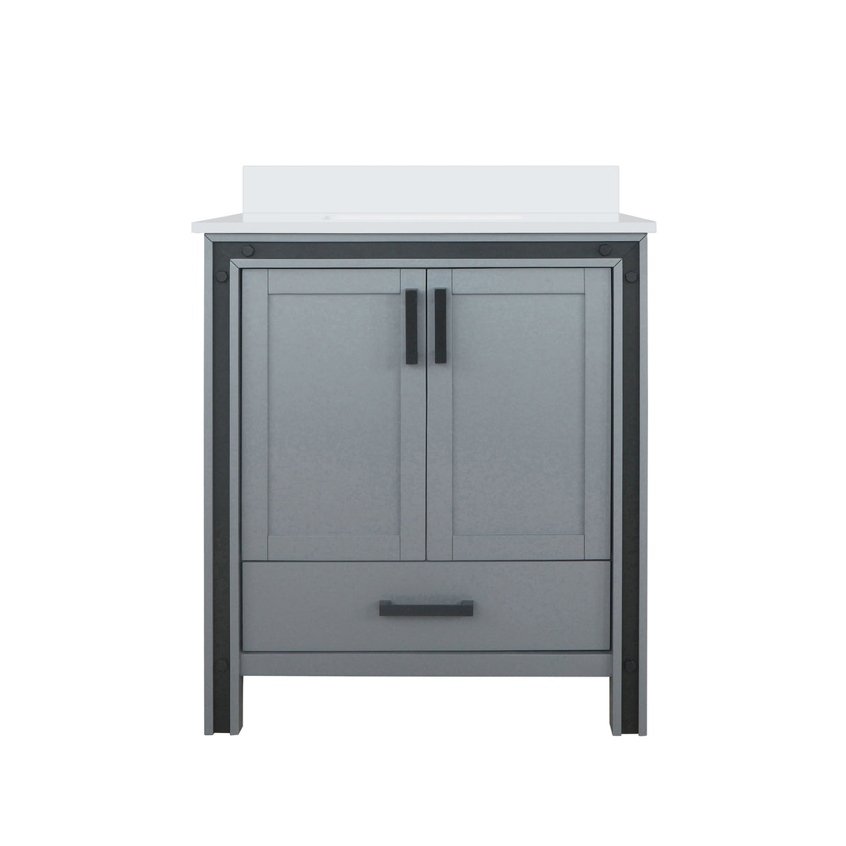 Ziva Freestanding 30 in. Freestanding Bathroom Vanity With Double Integrated Ceramic Sink, White Cultured Marble Top