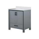 Ziva Freestanding 30 in. Freestanding Bathroom Vanity With Double Integrated Ceramic Sink, White Cultured Marble Top